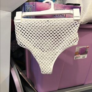 Victoria's Secret White Mesh Bikini Bottom
